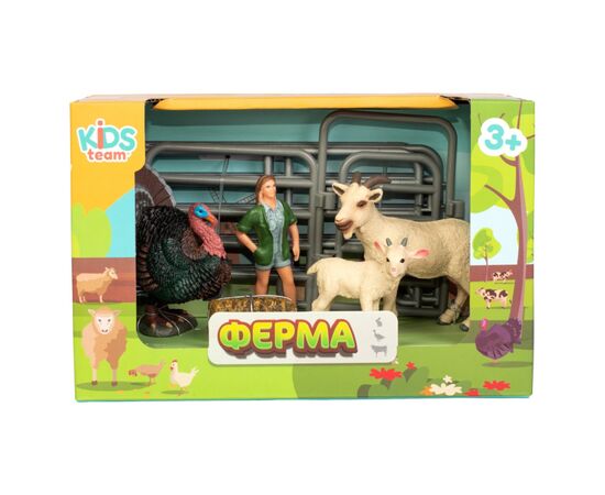 Фигурка Kids Team набор Ферма фермерша, индюк, коза, козлёнок (Q9899-X20_1), изображение 2 Фигурка Kids Team набор Ферма фермерша, индюк, коза, козлёнок (Q9899-X20_1), изображение 2