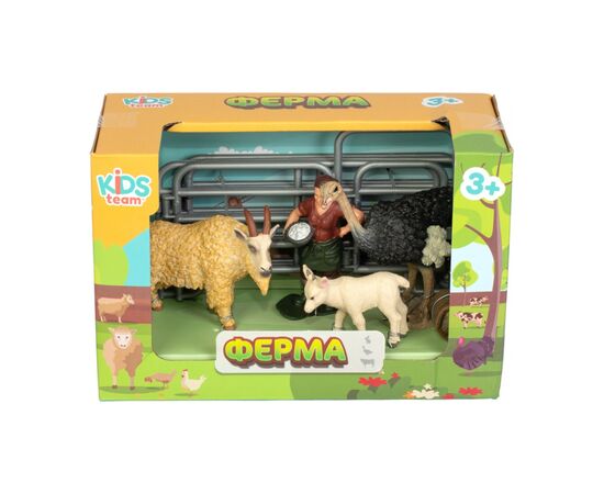 Фигурка Kids Team набор Ферма фермерша, страус, козел, козленок (Q9899-X20_2), изображение 2 Фигурка Kids Team набор Ферма фермерша, страус, козел, козленок (Q9899-X20_2), изображение 2