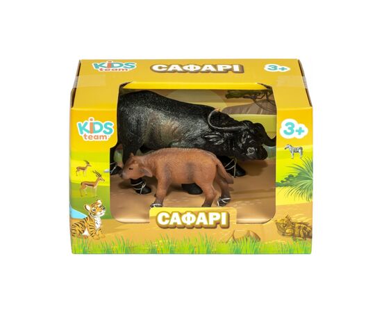 Фигурка Kids Team Сафари Африканский бык и телёнок (Q9899-A25_1), изображение 2 Фигурка Kids Team Сафари Африканский бык и телёнок (Q9899-A25_1), изображение 2