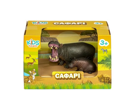 Фигурка Kids Team Сафари Бегемот с бегемотиком (Q9899-A23_2), изображение 2 Фигурка Kids Team Сафари Бегемот с бегемотиком (Q9899-A23_2), изображение 2