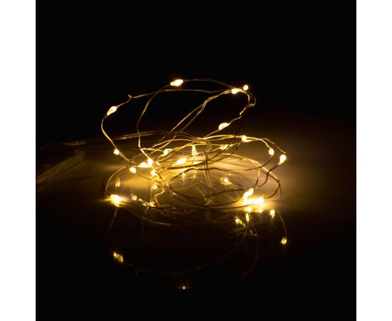 Гирлянда YES! Fun Нить на медной проволоке 20 LED Тепло-белая 2 м Статичная На батарейках (975020), изображение 3 Гирлянда YES! Fun Нить на медной проволоке 20 LED Тепло-белая 2 м Статичная На батарейках (975020), изображение 3