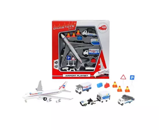 Игровой набор Dickie Toys Аэропорт, 3 машинки, 1 самолет, 13 аксессуаров (3743001), изображение 5 Игровой набор Dickie Toys Аэропорт, 3 машинки, 1 самолет, 13 аксессуаров (3743001), изображение 5