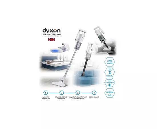 Пылесос DYXON MEGAVAC 1600S PRO Vacuum Cleaner White (DXNVCMGVC1600SPW), изображение 11