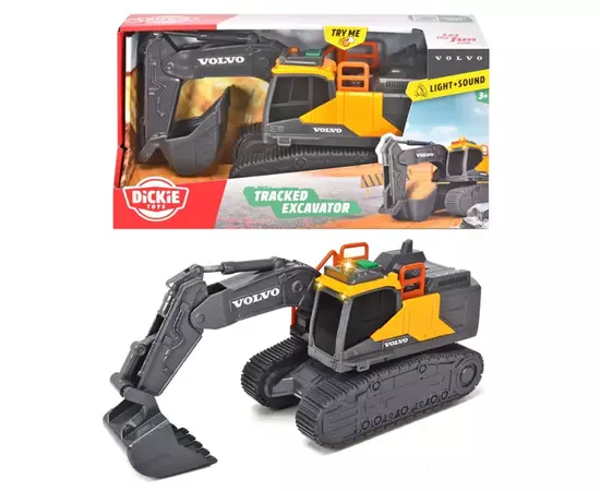 Спецтехніка Dickie Toys Екскаватор Вольво зі звук. та світл. ефект., 23 см (3723008), зображення 4 Спецтехніка Dickie Toys Екскаватор Вольво зі звук. та світл. ефект., 23 см (3723008), зображення 4