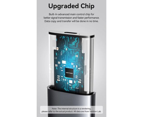 Карман внешний Vention SSD M.2 (NGFF) B&M-key USB Type-C 3.2 (KPFH0), изображение 5 Карман внешний Vention SSD M.2 (NGFF) B&M-key USB Type-C 3.2 (KPFH0), изображение 5