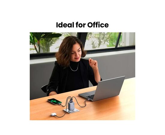 Зарядное устройство Ugreen 3xUSB 100W (2xUSB-C+USB-A) Gan Nexode Pro X757 (25874), изображение 5 Зарядное устройство Ugreen 3xUSB 100W (2xUSB-C+USB-A) Gan Nexode Pro X757 (25874), изображение 5