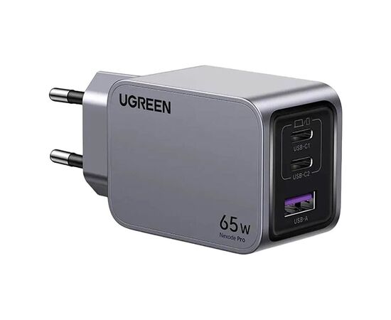 Зарядное устройство Ugreen 3xUSB 65W (2хUSB-C+USB-A) Gan Nexode Pro X755 (25871)