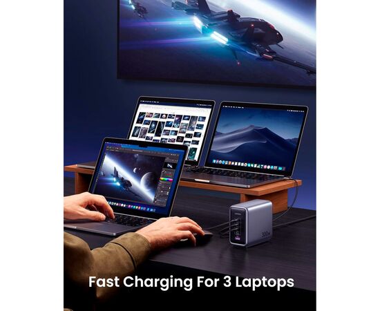 Зарядное устройство Ugreen 5xUSB 300W Nexode (5хUSB-C) CD333 (90903B), изображение 5 Зарядное устройство Ugreen 5xUSB 300W Nexode (5хUSB-C) CD333 (90903B), изображение 5