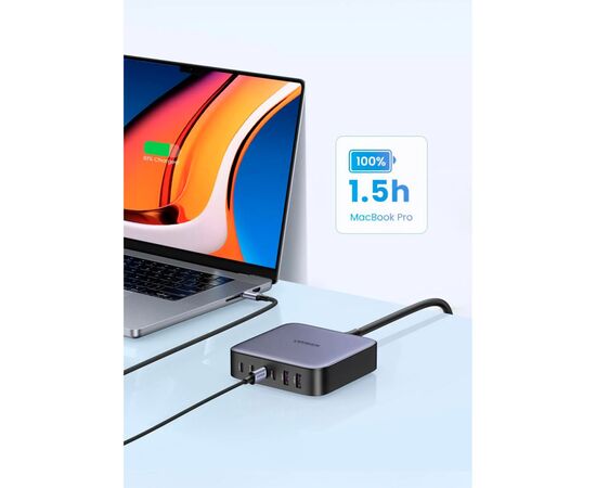 Зарядное устройство Ugreen 6xUSB 200W (4хUSB-C+2xUSB-A) Gan CD271 (40914), изображение 5