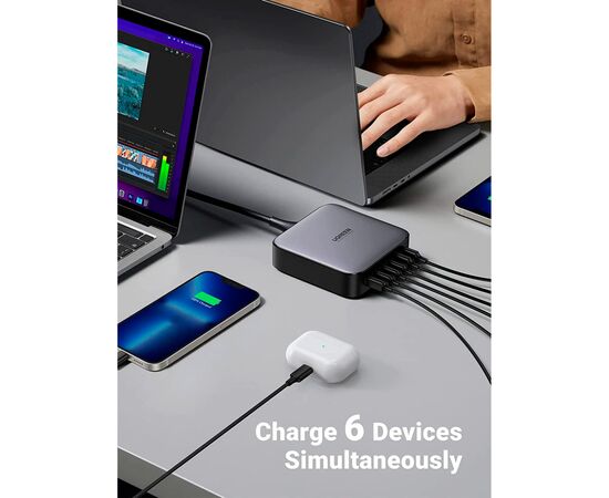 Зарядное устройство Ugreen 6xUSB 200W (4хUSB-C+2xUSB-A) Gan CD271 (40914), изображение 7