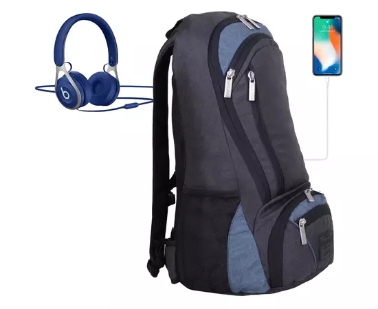 Рюкзак для ноутбука Bagland 15.6" Granite 23L black/gray 0012069 (7072175), изображение 3 Рюкзак для ноутбука Bagland 15.6" Granite 23L black/gray 0012069 (7072175), изображение 3