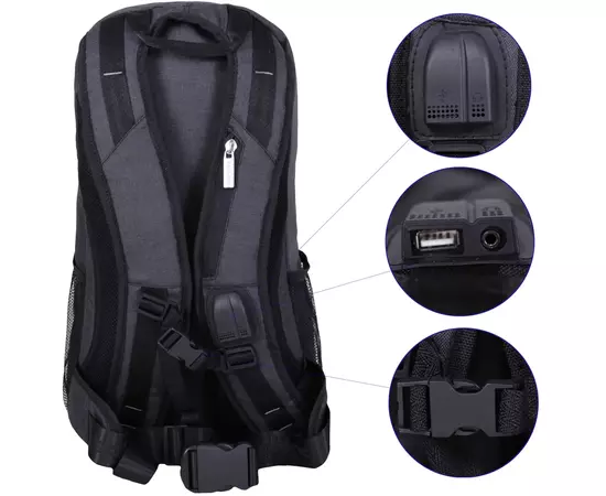 Рюкзак для ноутбука Bagland 15.6" Granite 23L black/gray 0012069 (7072175), изображение 7 Рюкзак для ноутбука Bagland 15.6" Granite 23L black/gray 0012069 (7072175), изображение 7