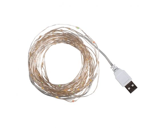 Гирлянда YES! Fun Нить на медной проволоке 100 LED Разноцветная 10 м Статическая USB (975037), изображение 2 Гирлянда YES! Fun Нить на медной проволоке 100 LED Разноцветная 10 м Статическая USB (975037), изображение 2
