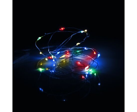 Гирлянда YES! Fun Нить на медной проволоке 20 LED Разноцветная 2 м Статичная На батарейках (975022), изображение 3