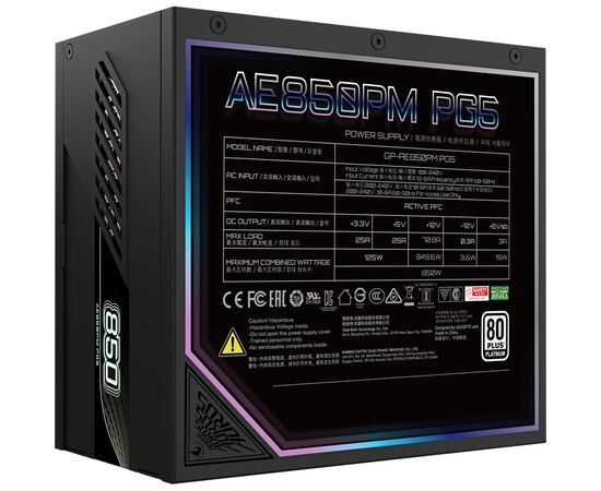 Блок питания GIGABYTE 850W (GP-AE850PM PG5), изображение 2 Блок питания GIGABYTE 850W (GP-AE850PM PG5), изображение 2