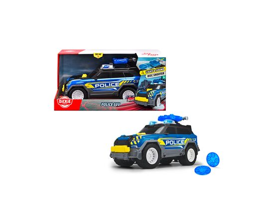 Спецтехника Dickie Toys Полиция с функц. стрельбы дисками, со звук. и свет. эффект., 30 см (3306022), изображение 2 Спецтехника Dickie Toys Полиция с функц. стрельбы дисками, со звук. и свет. эффект., 30 см (3306022), изображение 2