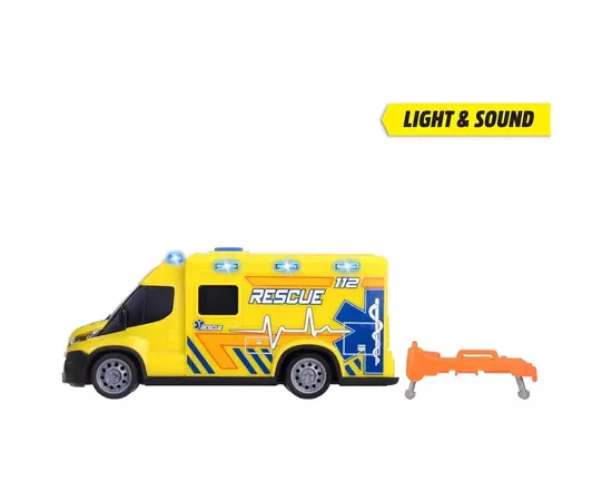 Игровой набор Dickie Toys Автомобиль Скорая помощь с носилками, со звук. и свет. эффект., 1:32 18 см (3713014), изображение 5 Игровой набор Dickie Toys Автомобиль Скорая помощь с носилками, со звук. и свет. эффект., 1:32 18 см (3713014), изображение 5