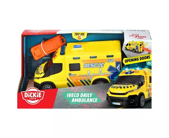 Игровой набор Dickie Toys Автомобиль Скорая помощь с носилками, со звук. и свет. эффект., 1:32 18 см (3713014), изображение 7 Игровой набор Dickie Toys Автомобиль Скорая помощь с носилками, со звук. и свет. эффект., 1:32 18 см (3713014), изображение 7