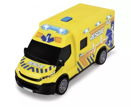 Игровой набор Dickie Toys Автомобиль Скорая помощь с носилками, со звук. и свет. эффект., 1:32 18 см (3713014)
