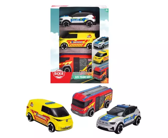 Игровой набор Dickie Toys Команда SOS полиция, скорая и пожарная машины (3712028), изображение 2
