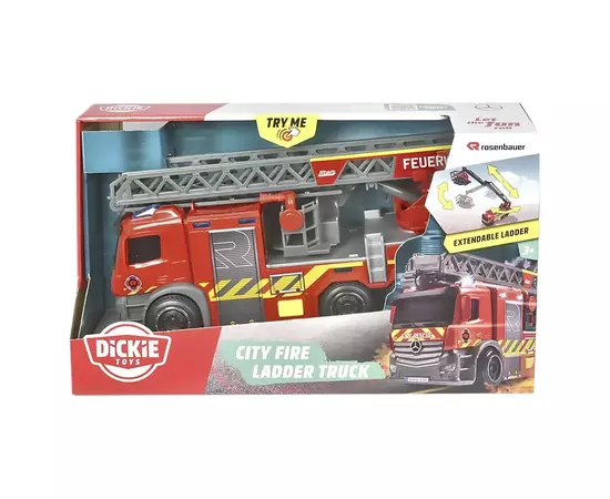 Игровой набор Dickie Toys Пожарная машина Мерседес с телескопической лестницей, со звук. и светл. эффектами 23 см (3714023), изображение 2 Игровой набор Dickie Toys Пожарная машина Мерседес с телескопической лестницей, со звук. и светл. эффектами 23 см (3714023), изображение 2