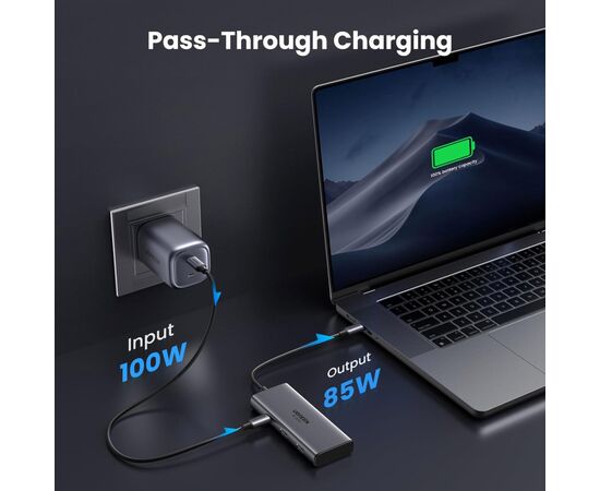 Концентратор Ugreen USB3.1 Type-C to HDMIx2 4K60Hz (8k30Hz)/USB3.0x2/Type-C/PD 100W CM498 (15852), изображение 6 Концентратор Ugreen USB3.1 Type-C to HDMIx2 4K60Hz (8k30Hz)/USB3.0x2/Type-C/PD 100W CM498 (15852), изображение 6