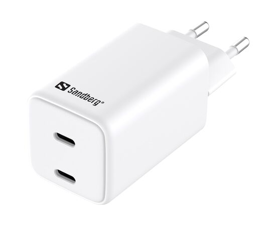 Зарядное устройство Sandberg 2xUSB 65W (2xUSB-C) Gan III (441-56)