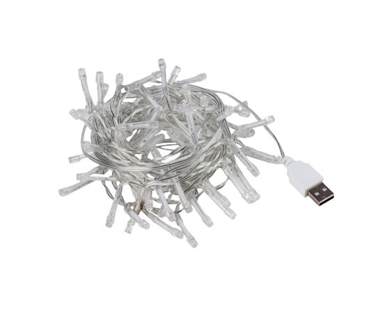 Гирлянда YES! Fun Нить 70 LED Холодно-белая 4.9 м Мерцание USB (975063), изображение 2 Гирлянда YES! Fun Нить 70 LED Холодно-белая 4.9 м Мерцание USB (975063), изображение 2