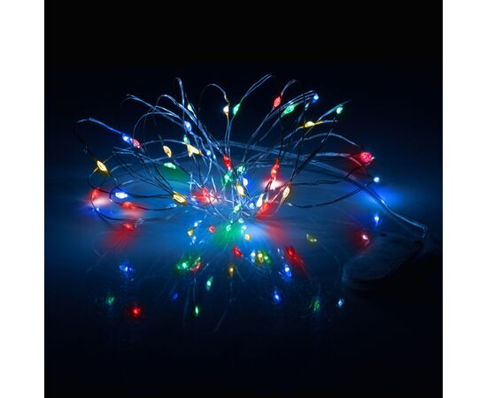 Гирлянда YES! Fun Нить на медной проволоке 40 LED Разноцветная 4 м Статичная На батарейках (975029), изображение 3 Гирлянда YES! Fun Нить на медной проволоке 40 LED Разноцветная 4 м Статичная На батарейках (975029), изображение 3