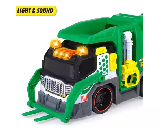 Спецтехніка Dickie Toys Сміттєвоз з контейнером, зі звук. та світл. ефектами, 41 см (3307001), зображення 2 Спецтехніка Dickie Toys Сміттєвоз з контейнером, зі звук. та світл. ефектами, 41 см (3307001), зображення 2