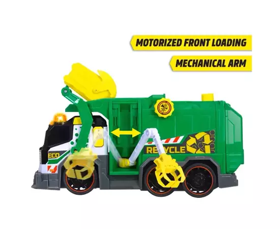 Спецтехніка Dickie Toys Сміттєвоз з контейнером, зі звук. та світл. ефектами, 41 см (3307001), зображення 5 Спецтехніка Dickie Toys Сміттєвоз з контейнером, зі звук. та світл. ефектами, 41 см (3307001), зображення 5