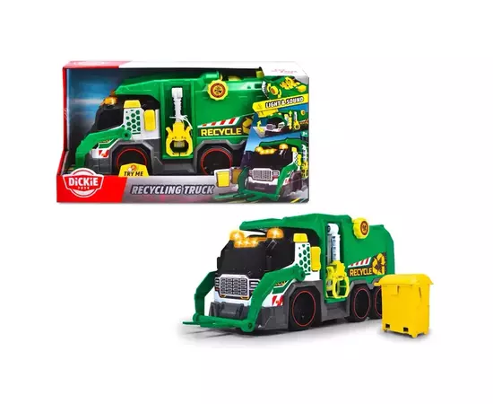 Спецтехніка Dickie Toys Сміттєвоз з контейнером, зі звук. та світл. ефектами, 41 см (3307001), зображення 6 Спецтехніка Dickie Toys Сміттєвоз з контейнером, зі звук. та світл. ефектами, 41 см (3307001), зображення 6