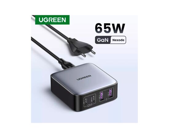 Зарядное устройство Ugreen 4xUSB 65W (2хUSB-C+2xUSB-A) Gan CD327 (90747), изображение 6 Зарядное устройство Ugreen 4xUSB 65W (2хUSB-C+2xUSB-A) Gan CD327 (90747), изображение 6
