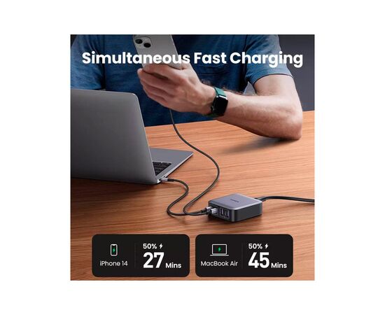 Зарядное устройство Ugreen 4xUSB 65W (2хUSB-C+2xUSB-A) Gan CD327 (90747), изображение 8 Зарядное устройство Ugreen 4xUSB 65W (2хUSB-C+2xUSB-A) Gan CD327 (90747), изображение 8