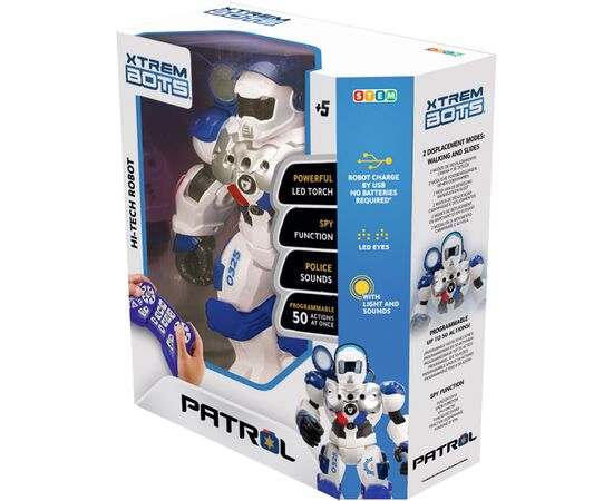 Интерактивная игрушка BlueRocket Робот Патрульный Stem (XT380972), изображение 2 Интерактивная игрушка BlueRocket Робот Патрульный Stem (XT380972), изображение 2