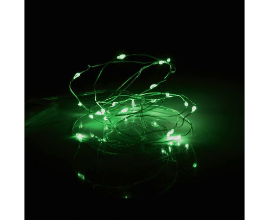 Гирлянда YES! Fun Нить на медной проволоке 20 LED Зеленая 2 м Статичная На батарейках (975026), изображение 3 Гирлянда YES! Fun Нить на медной проволоке 20 LED Зеленая 2 м Статичная На батарейках (975026), изображение 3