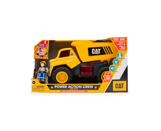 Спецтехника Funrise CAT Строительные машины Самосвал с фигуркой со светом и звуком, 30 см (83201), изображение 2