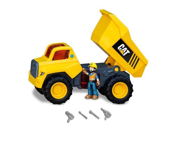 Спецтехніка Funrise CAT Будівельні машини Самоскид з фігуркою зі світлом та звуком, 30 см (83201)
