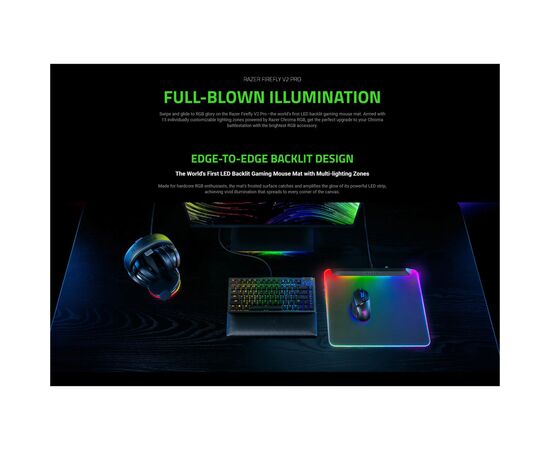 Коврик для мышки Razer Firefly V2 Pro White (RZ02-04920200-R3M1), изображение 6 Коврик для мышки Razer Firefly V2 Pro White (RZ02-04920200-R3M1), изображение 6