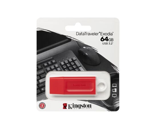 USB флеш накопитель Kingston 64GB DataTraveler Exodia Red USB 3.2 Gen 1 (KC-U2G64-7GR), изображение 5 USB флеш накопитель Kingston 64GB DataTraveler Exodia Red USB 3.2 Gen 1 (KC-U2G64-7GR), изображение 5