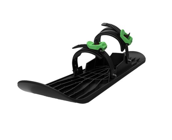 Санки Plastkon OneFoot Miniski Монолыжа черная с зеленым (49652)