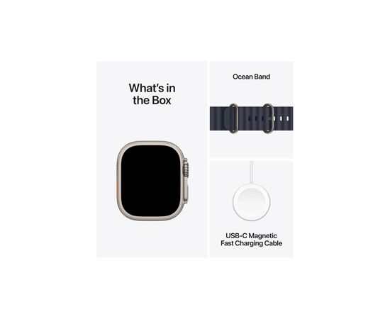 Смарт-годинник Apple Watch Ultra 2 2024 GPS + Cellular 49mm Natural Titanium Case with Navy Ocean Band (MX4D3UL/A), зображення 9 Смарт-годинник Apple Watch Ultra 2 2024 GPS + Cellular 49mm Natural Titanium Case with Navy Ocean Band (MX4D3UL/A), зображення 9