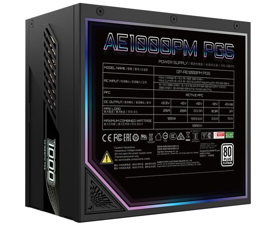 Блок питания GIGABYTE 1000W AE1000PM PG5 (GP-AE1000PM PG5), изображение 6 Блок питания GIGABYTE 1000W AE1000PM PG5 (GP-AE1000PM PG5), изображение 6