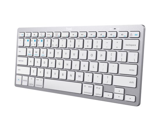 Клавиатура Trust Basics Bluetooth UA White (25486), изображение 2 Клавиатура Trust Basics Bluetooth UA White (25486), изображение 2