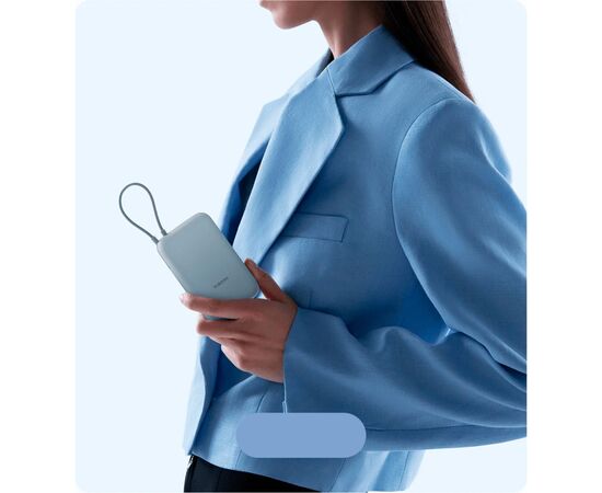 Батарея універсальна Xiaomi 10000mAh 22.5W, Integrated Cable, blue (BHR9073GL), зображення 10