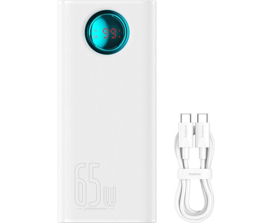 Батарея универсальная Baseus Amblight 26800mAh 65W OE, white (P10022402223-00), изображение 5 Батарея универсальная Baseus Amblight 26800mAh 65W OE, white (P10022402223-00), изображение 5