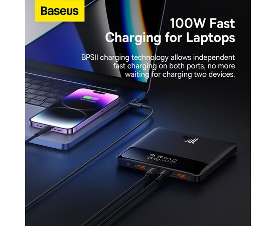Батарея универсальная Baseus Blade 20000mAh 100W OE, black (PPBL000301), изображение 12 Батарея универсальная Baseus Blade 20000mAh 100W OE, black (PPBL000301), изображение 12