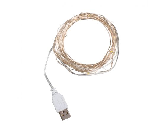Гирлянда YES! Fun Нить на медной проволоке 50 LED Тепло-белая 5 м Статическая USB (975040), изображение 2 Гирлянда YES! Fun Нить на медной проволоке 50 LED Тепло-белая 5 м Статическая USB (975040), изображение 2
