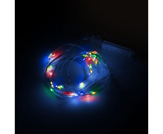 Гірлянда YES! Fun Нитка на мідному дроті 60 LED Різнокольорова 6 м Статична На батарейках (975031), зображення 3 Гірлянда YES! Fun Нитка на мідному дроті 60 LED Різнокольорова 6 м Статична На батарейках (975031), зображення 3