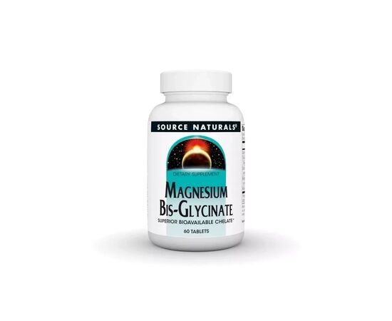 Минералы Source Naturals Магний Бисглицинат, Magnesium Bis-Glycinate, 60 таблеток (SN2131)